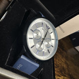 Emporio Armani Renato Chronograph Silver Dial Blue Silicone Strap Watch For Men - AR11026 Authentic Buy Shop Now