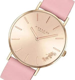 Coach Perry Rose Gold Dial Pink Leather Strap Watch for Women - 14503332-C Authentic Buy Shop Now