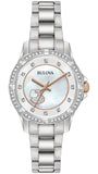 Bulova Crystal Collection Mother of Pearl Dial Silver Steel Strap Watch for Women - 98L232 Authentic Buy Shop Now