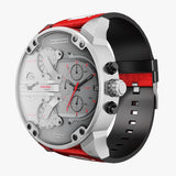 Diesel Mr Daddy 2.0 Chronograph Grey Dial Red Rubber Strap Watch For Men - DZ7423 Authentic Buy Shop Now