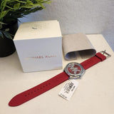 Michael Kors Janelle Three Hand Red Dial Red Rubber Strap Watch For Women - MK7144 Authentic Buy Shop Now