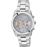 Fossil Perfect Boyfriend Mother of Pearl Blue Dial Silver Steel Strap Watch for Women - ES3880 Authentic Buy Shop Now