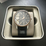 Fossil Twist Multi-Function Chronograph Black Dial Black Leather Strap Watch for Men - ME1099 Authentic Buy Shop Now