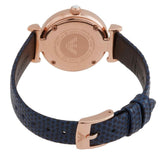 Emporio Armani Gianni T-Bar Analog Mother of Pearl Dial Blue Leather Strap Watch For Women - AR11468 Authentic Buy Shop Now