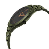 Michael Kors Slim Runway Quartz Black Dial Green Steel Strap Watch For Men - MK8715 Authentic Buy Shop Now