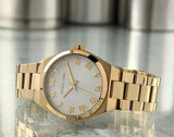 Michael Kors Lennox Three Hand Silver Dial Gold Steel Strap Watch For Women - MK7391 Authentic Buy Shop Now