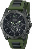 Guess Sport Chronograph Black Dial Green Silicone Strap Watch for Men - W0167G4 Authentic Buy Shop Now