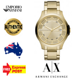 Armani Exchange Hampton Chronograph Gold Dial Gold Steel Strap Watch For Men - AX2415 Authentic Buy Shop Now
