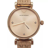 Emporio Armani Gianni T Bar Quartz Rose Gold Dial Rose Gold Steel Strap Watch For Women - AR11342 Authentic Buy Shop Now