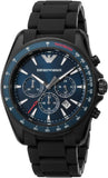 Emporio Armani Sigma Chronograph Blue Dial Black Silicone Strap Watch For Men - AR6121 Authentic Buy Shop Now