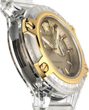Versace Icon Active Chronograph Gold Dial White Silicone Strap Watch for Men - VEZ700121 Authentic Buy Shop Now