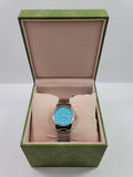 Gucci G Timeless Quartz Turquoise Dial Silver Steel Strap Unisex Watch - YA1265044 Authentic Buy Shop Now