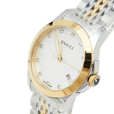 Gucci G Timeless Diamonds Mother of Pearl Dial Two Tone Mesh Bracelet Watch for Women - YA126513 Authentic Buy Shop Now