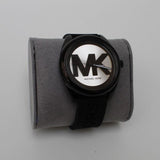 Michael Kors Janelle Quartz Silver Dial Black Rubber Strap Watch For Women - MK7138 Authentic Buy Shop Now