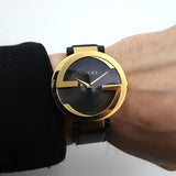 Gucci G Interlocking Grammy Special Edition Black Dial Black Leather Strap Watch For Men - YA133212 Authentic Buy Shop Now