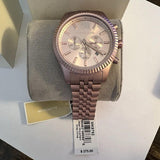 Michael Kors Lexington Chronograph Pink Dial Pink Steel Strap Watch for Women - MK8792 Authentic Buy Shop Now