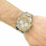 Guess Frontier Chronograph Crystals Silver Dial Two Tone Steel Strap Watch for Men - W0799G4 Authentic Buy Shop Now