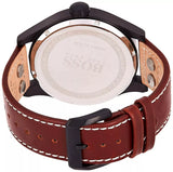 Hugo Boss Aeroliner Maxx Black Dial Brown Leather Strap Watch For Men - 1513079 Authentic Buy Shop Now