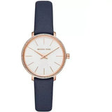 Michael Kors Pyper Analog White Dial Black Leather Strap Watch For Women - MK2804 Authentic Buy Shop Now