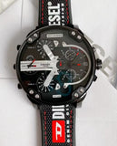 Diesel Mr. Daddy 2.0 Quartz Black Dial Black Nylon Strap Watch For Men - DZ7433 Authentic Buy Shop Now