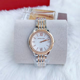 Michael Kors Mindy Three Hand White Dial Two Tone Steel Strap Watch For Women - MK7077 Authentic Buy Shop Now
