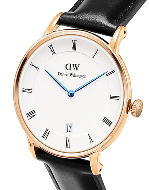 Daniel Wellington Dapper Sheffield White Dial Black Leather Strap Watch For Men - DW00100092 Authentic Buy Shop Now
