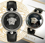 Versace Palazzo Empire Black Dial Black Leather Strap Watch for Women - VCO060017 Authentic Buy Shop Now
