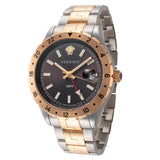 Versace Hellenyium GMT Black Dial Two Tone Steel Strap Watch for Men - V11040015 Authentic Buy Shop Now