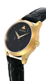 Gucci G Timeless Quartz Black Dial Black Leather Strap Watch For Women - YA126581A Authentic Buy Shop Now
