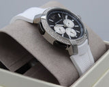 Michael Kors Sidney Multifunction Black Dial White Silicone Strap Watch For Women - MK6947 Authentic Buy Shop Now