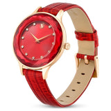 Swarovski Octea Nova Quartz Red Dial Red Leather Strap Watch for Women - 5650002 Authentic Buy Shop Now