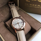 Burberry The City Beige Dial Brown Leather Strap Watch for Women - BU9014 Authentic Buy Shop Now
