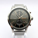 Hugo Boss Jet Chronograph Grey Dial Silver Mesh Bracelet Watch for Men - 1513440 Authentic Buy Shop Now
