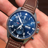 IWC Pilot’s Watch Chronograph Edition “Le Petit Prince” Blue Dial Brown Leather Strap Watch for Men - IW377714 Authentic Buy Shop Now