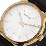 Calvin Klein City White Mother of Pearl Dial Brown Leather Strap Watch for Women - K2G23620 Authentic Buy Shop Now