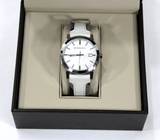 Burberry The City Silver Dial White Leather Strap Watch for Women - BU9019 Authentic Buy Shop Now