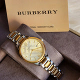 Burberry The Classic Champagne Gold Dial Two Tone Steel Strap Watch for Women - BU10118 Authentic Buy Shop Now