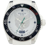 Gucci Dive Tiger White Dial White Rubber Strap Watch For Men - YA136329 Authentic Buy Shop Now
