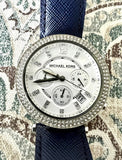 Michael Kors Parker White Dial Navy Blue Leather Strap Watch for Women - MK2293 Authentic Buy Shop Now