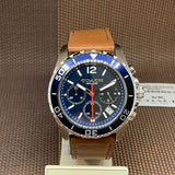Coach Kent Chronograph Blue Dial Brown Leather Strap Watch for Men - 14602560 Authentic Buy Shop Now