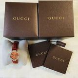 Gucci Interlocking G Quartz Orange Dial Orange Leather Strap Watch For Women - YA133316 Authentic Buy Shop Now