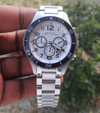Marc Jacobs Rock Chronograph White Dial Silver Steel Strap Watch for Men - MBM5027 Authentic Buy Shop Now