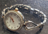 Bulova Crystals Mother of Pearl Dial Two Tone Steel Strap Watch for Women - 98X108 Authentic Buy Shop Now
