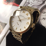 Marc Jacobs Baker White Dial Gold Steel Strap Watch for Women - MBM3243 Authentic Buy Shop Now