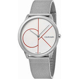 Calvin Klein Minimal White Dial Silver Mesh Bracelet Watch for Men - K3M51152 Authentic Buy Shop Now