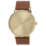 Coach Perry Analog Gold Dial Brown Leather Strap Watch for Women - 14503331-C Authentic Buy Shop Now