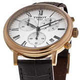Tissot Carson Premium Chronograph Silver Dial Brown Leather Strap Watch For Men - T122.417.36.033.00 Authentic Buy Shop Now