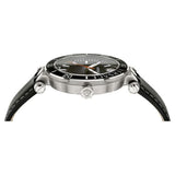 Versace Greca Sport Quartz Black Dial Black Leather Strap Watch For Men - VEZ300221 Authentic Buy Shop Now