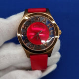 Marc Jacobs Henry Skeleton Red Dial Red Leather Strap Watch for Women - MBM1338 Authentic Buy Shop Now