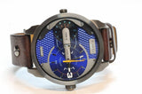 Diesel Mini Daddy Analog Blue Dial Brown Leather Strap Watch For Men - DZ7339 Authentic Buy Shop Now